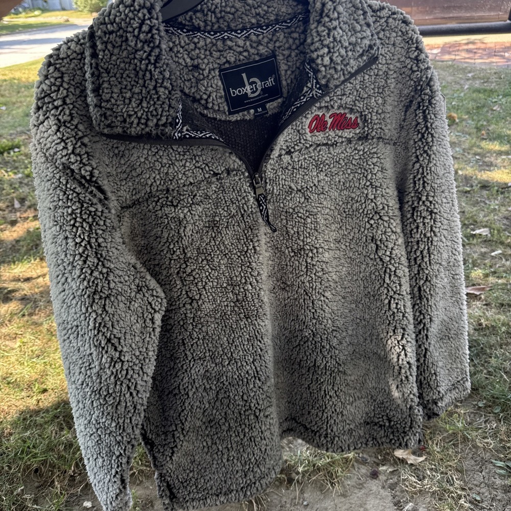 Boxercraft Old Miss XS Fleece Sherpa 1/4 Zip Pullover Jacket Sweatshirt Sweater